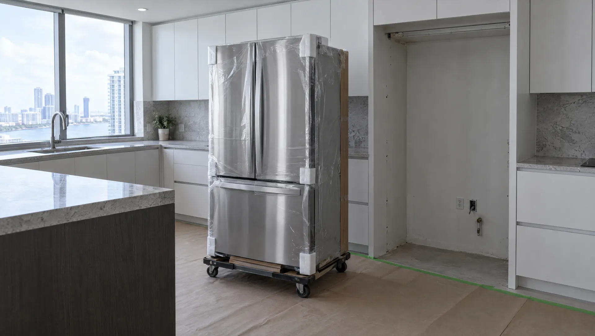 High-rise residences: before (illustration of appliance installation)