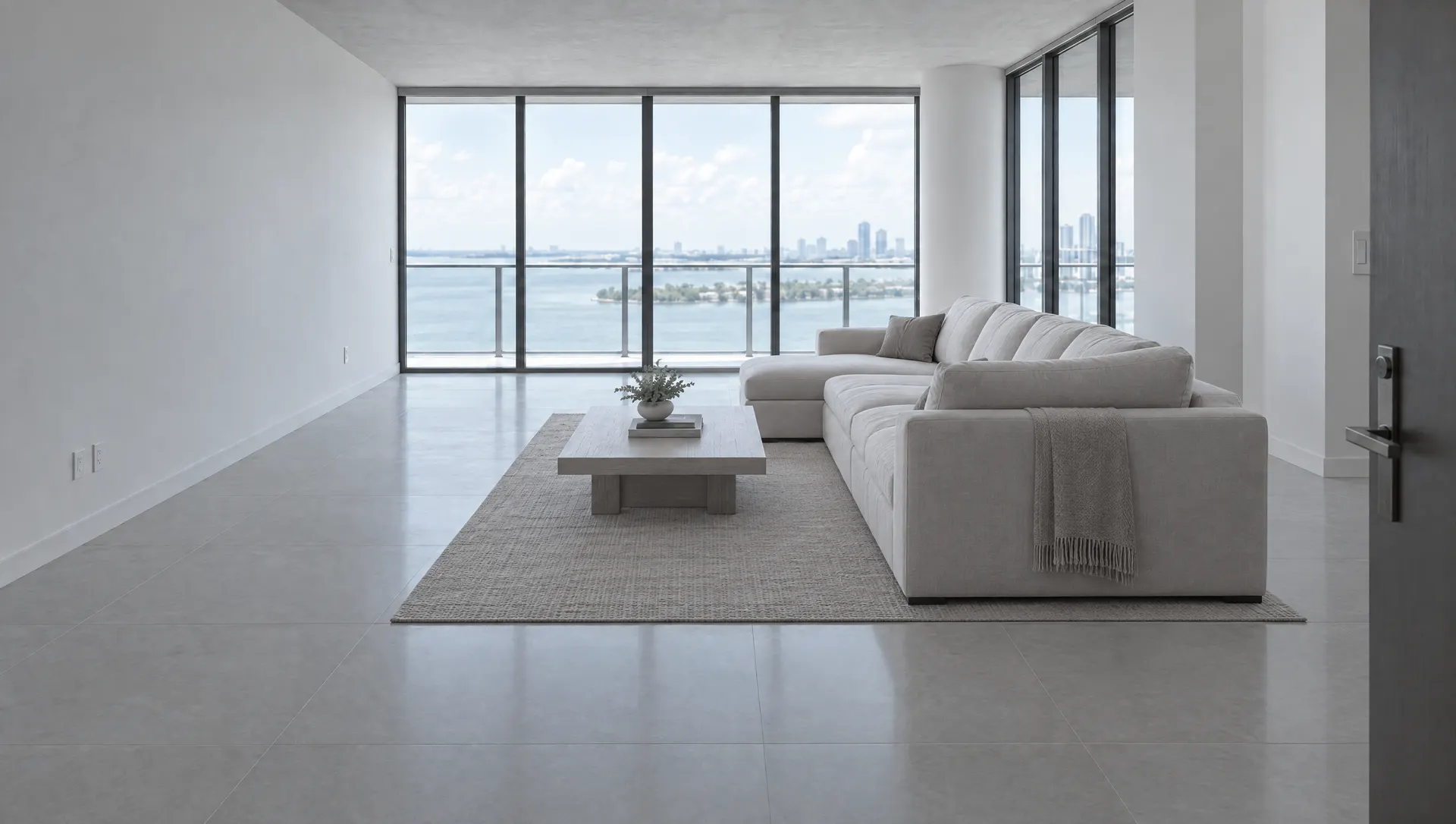 40-floor residential tower: after (illustration of delivery and furniture installation)